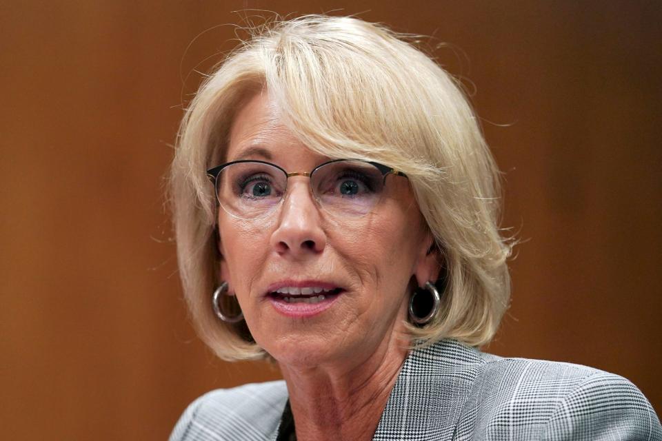 U.S. Education Secretary Betsy DeVos, photographed during a 2018 hearing in Washington.