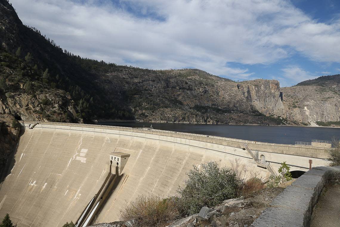 O’Shaughnessy Dam at Hetch Hetchy Reservoir in Yosemite National Park.