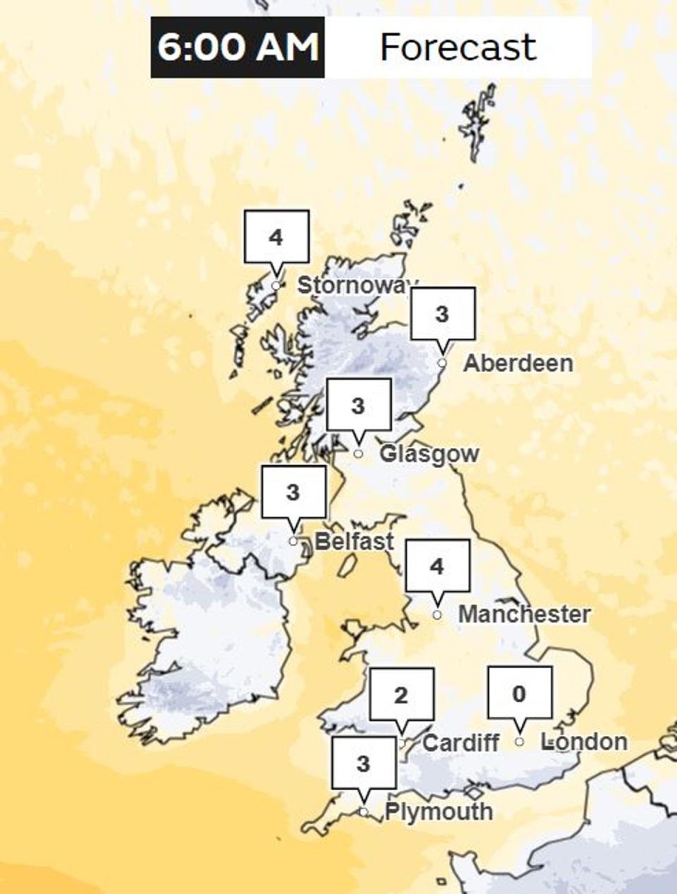 Met Office forecast for Sunday, 14 January (Met Office)