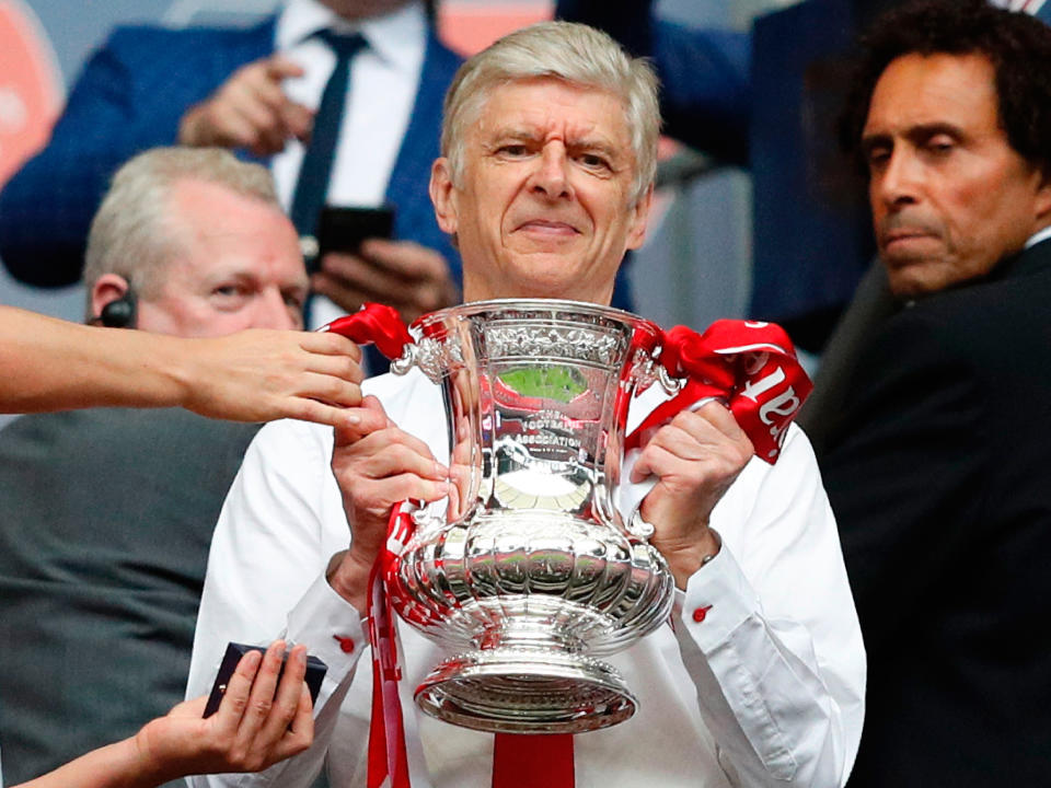 Arsène Wenger ended a difficult season with a moment of happiness: Getty