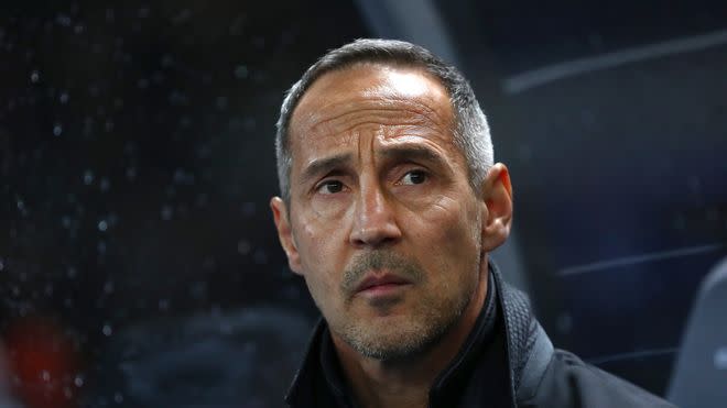 Eintracht Frankfurts Trainer Adi Hütter hadert mit der Niederlage seiner Mannschaft bei Hertha BSC