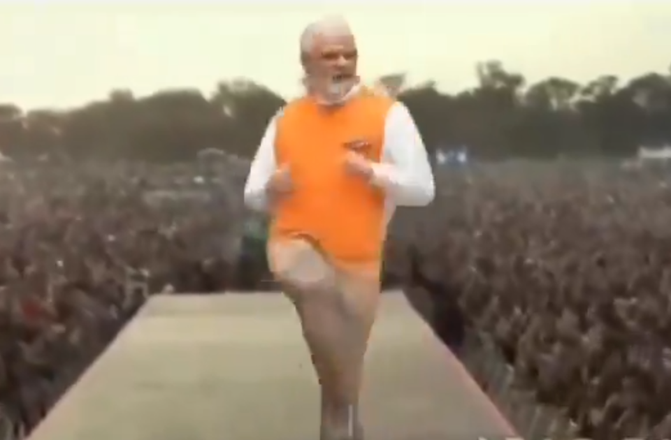 近日，印度總理莫迪（Narendra Modi）跳舞的深偽影片在X上走紅。（圖／翻攝自X）