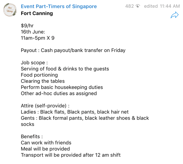 Event Part-timers of Singapore