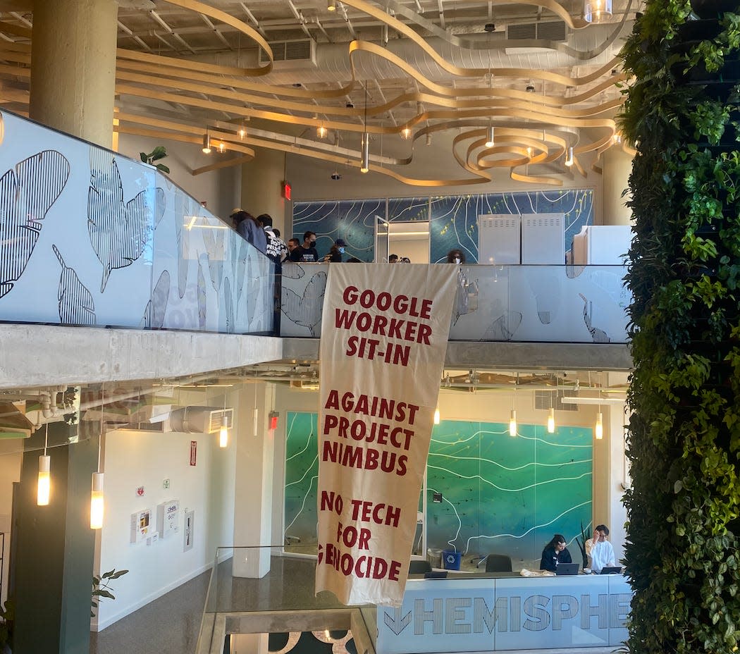 Google worker sit-in against Project Nimbus in New York CIty's office