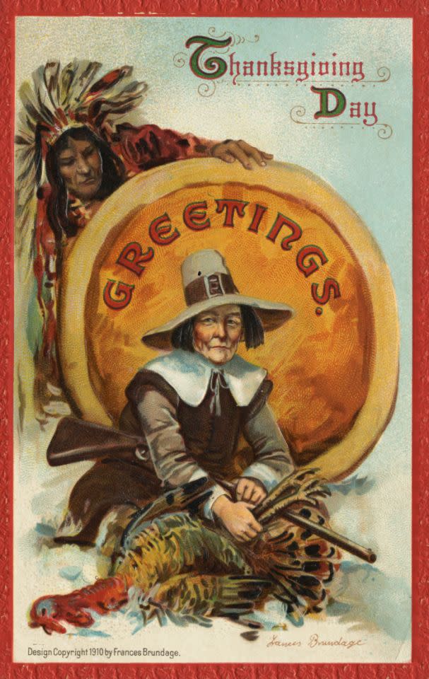 Vintage illustrations as Thanksgiving greetings