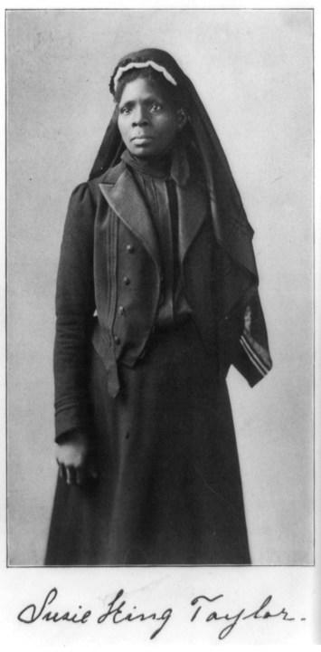 Portrait of American nurse and teacher Susie King Taylor (1848 - 1912), early 1900s. Known as as the first African-American nurse in the US Army, she served with 33rd United States Colored Troops Infantry Regiment during the US Civil War, Three-Quarter Length Portrait, Undated. The photo was first published in 1902. (Photo by Archive Photos/Getty Images)