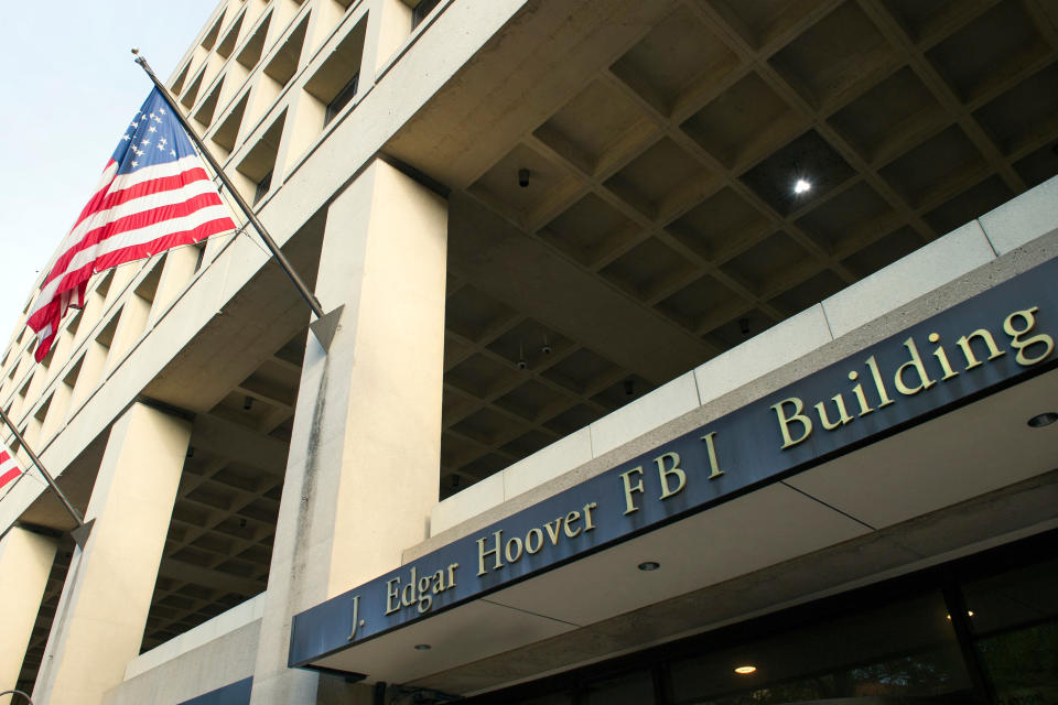FILE - The FBI's J. Edgar Hoover headquarters building in Washington on Nov. 2, 2016. The Biden administration has chosen a location for a new FBI headquarters in Maryland, people familiar with the selection said Wednesday, choosing the site over one in Virginia following a sharp competition between the two states. (AP Photo/Cliff Owen, File)
