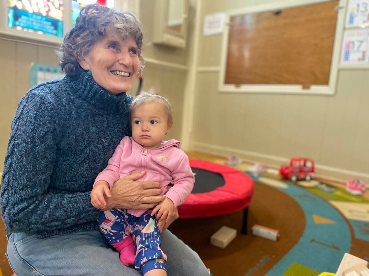 Finding child-care staff in a rural area is hard because many people who move to P.E.I. don't have a car right away, says Helen Green, co-owner of Merry Pop-Ins Childcare Centre in Tryon.  (Steve Bruce/CBC - image credit)