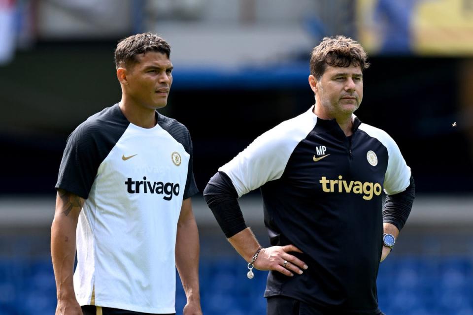 Pochettino insists he is a good relationship with Thiago Silva (Chelsea FC via Getty Images)