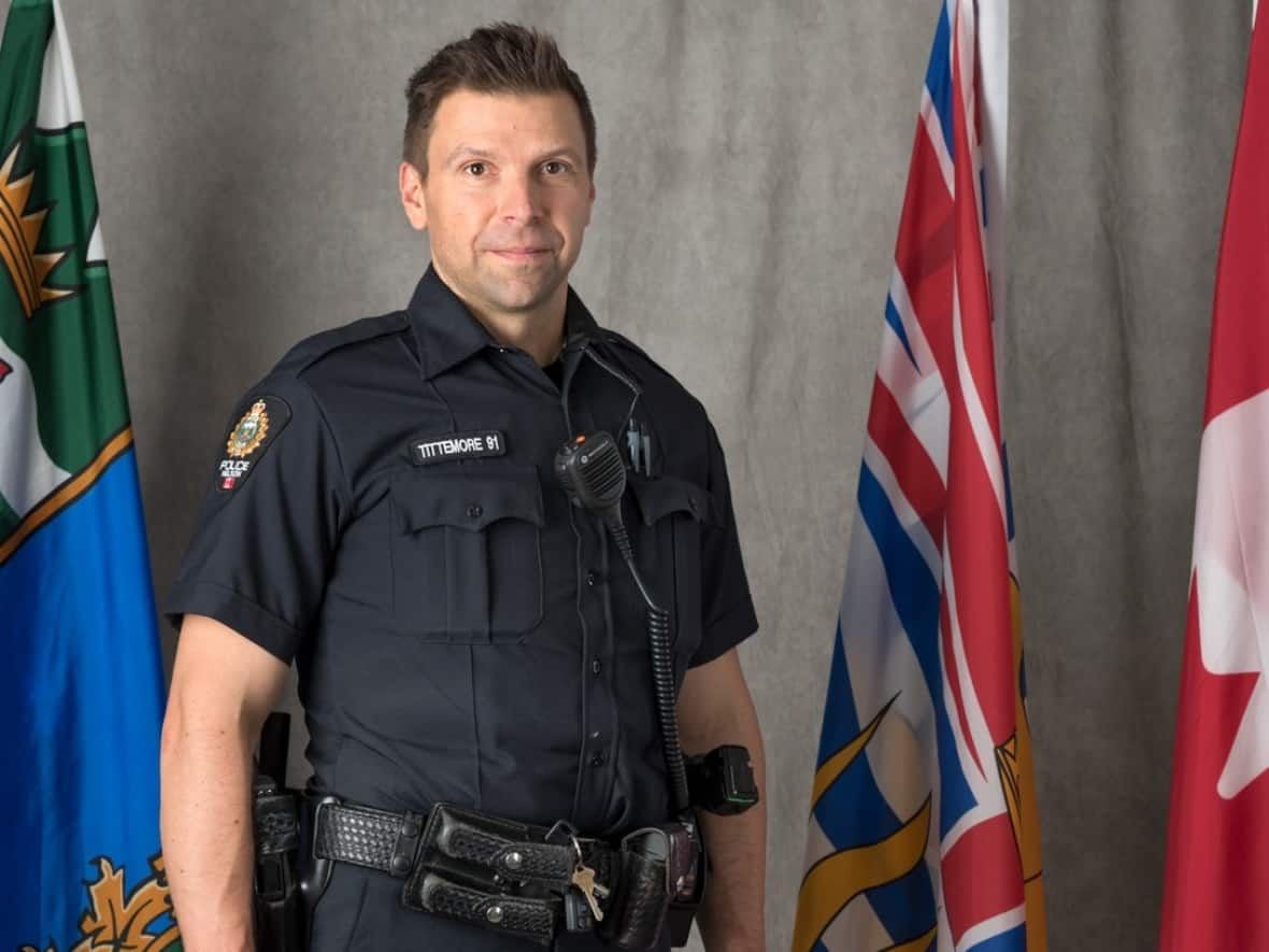 Const. Wade Tittemore of the Nelson Police Department was killed in a backcountry avalanche on Jan. 9. (Nelson Police Department - image credit)