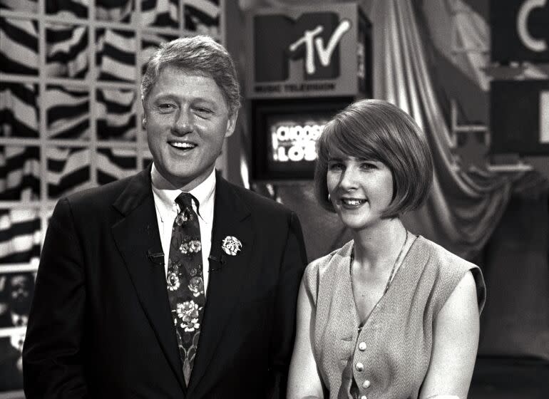 Presidential Candidate Bill Clinton & Tabitha Sorenson at MTV's Rock The Vote.
