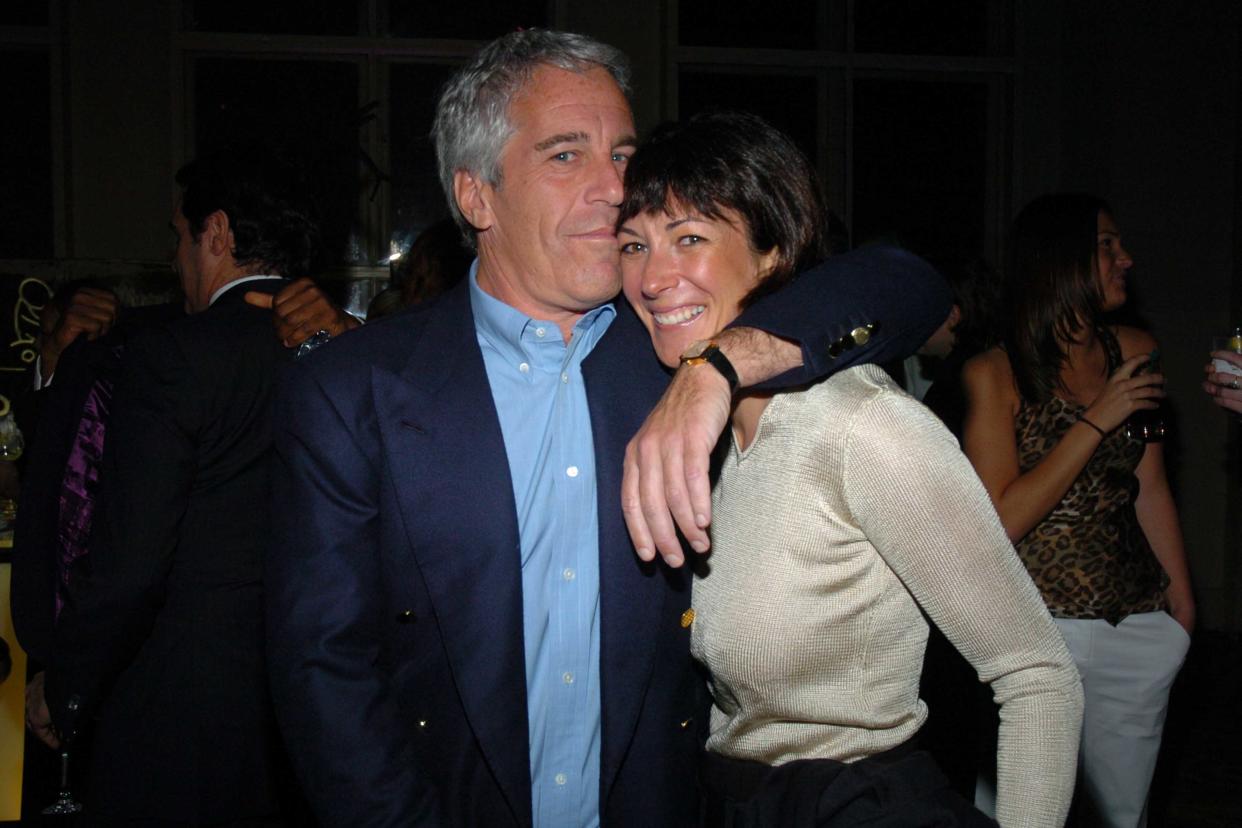 NEW YORK CITY, NY - MARCH 15: Jeffrey Epstein and Ghislaine Maxwell attend de Grisogono Sponsors The 2005 Wall Street Concert Series Benefitting Wall Street Rising, with a Performance by Rod Stewart at Cipriani Wall Street on March 15, 2005 in New York City. (Photo by Joe Schildhorn/Patrick McMullan via Getty Images)