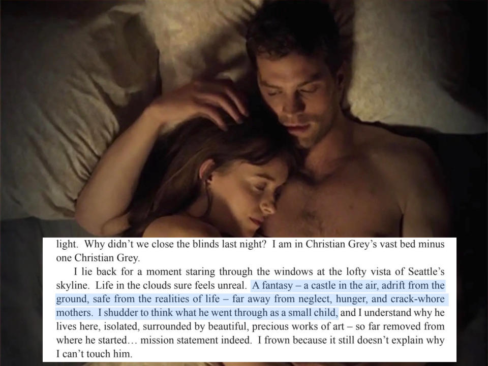 couple in bed in "50 shades of grey" (Insert) excerpt form "50 shades of grey"