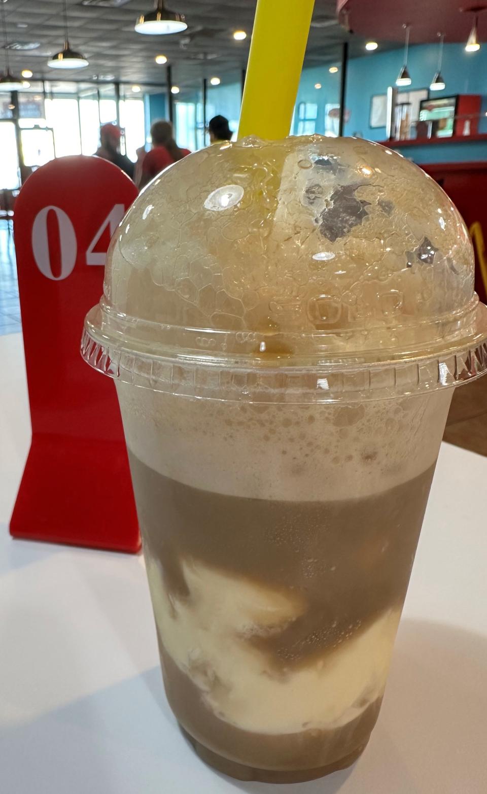 A refreshing root beer float is my go-to beverage when enjoying diner-style foods. The one at Cool Cat's Counter features a generous serving of ice cream.