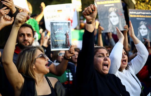 FILE PHOTO: Demonstrators protest following the death of Mahsa Amini in Iran, in Berlin, Germany, October, 22, 2022. REUTERS/Christian Mang/File Photo (Christian Mang/Reuters)