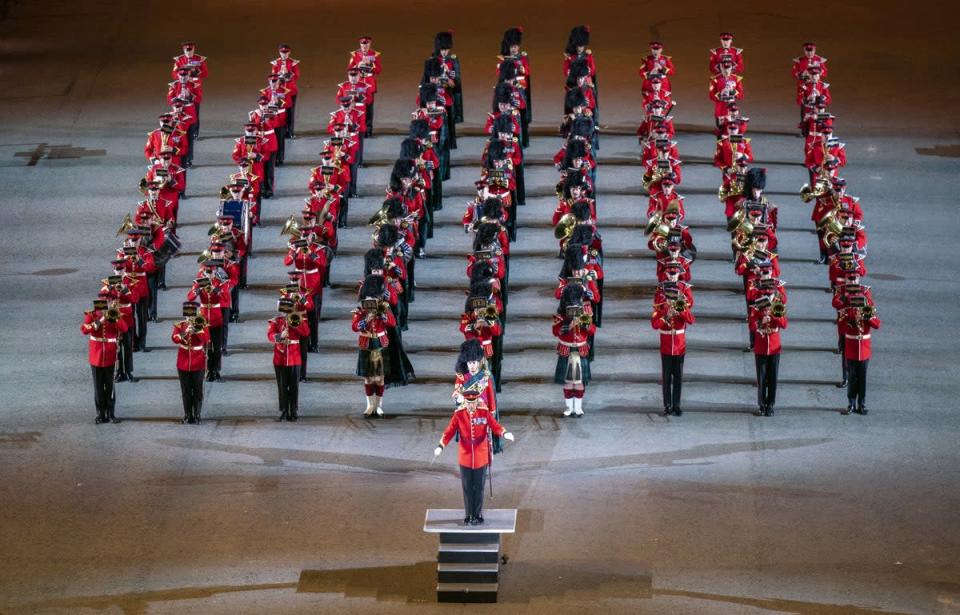 The Massed UK Military Bands perform (Jane Barlow/PA) (PA Wire)