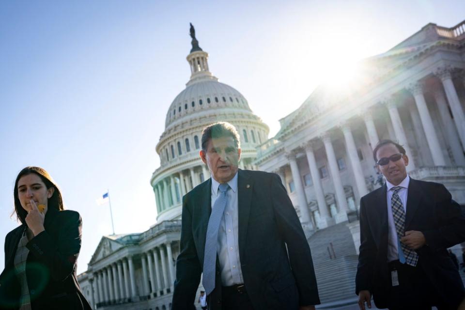 Joe Manchin said he ‘couldn’t do it’, of supporting paid parental leave  (Getty Images)