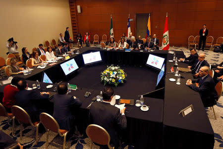 A view of the meeting room during "Alianza del Pacifico" (Pacific Alliance) summit in Vina del Mar, Chile March 14, 2017. REUTERS/Rodrigo Garrido