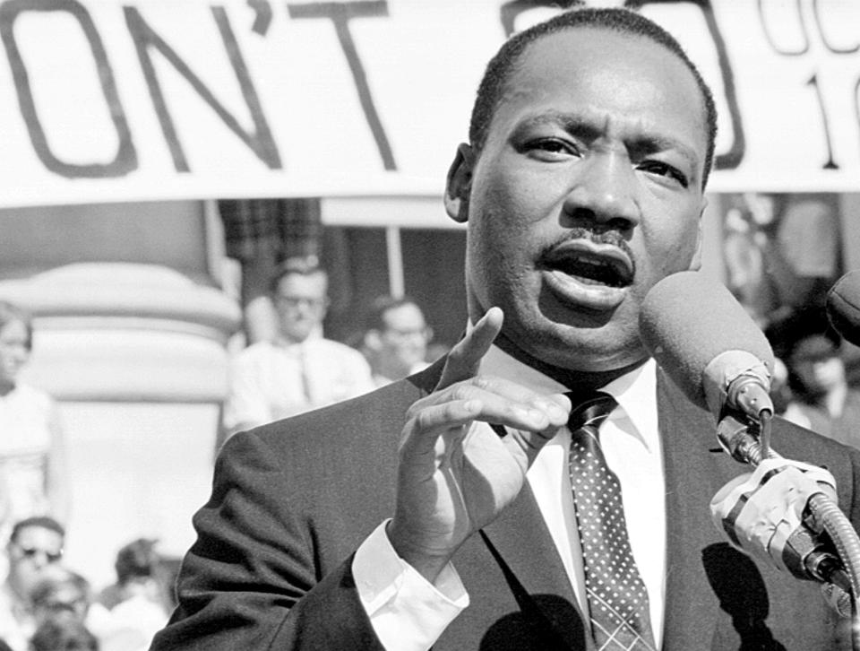 <h1 class="title">King Speech at Sproul Plaza in Berkeley</h1><cite class="credit">Michael Ochs Archives/Getty Images</cite>