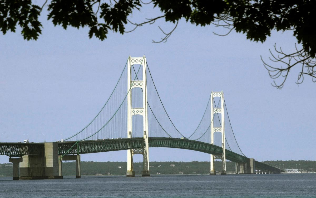 Go bridge. Мост Макинак. Пролив Макино. Мост соединяющий Мичиган. Торнтон Макино.