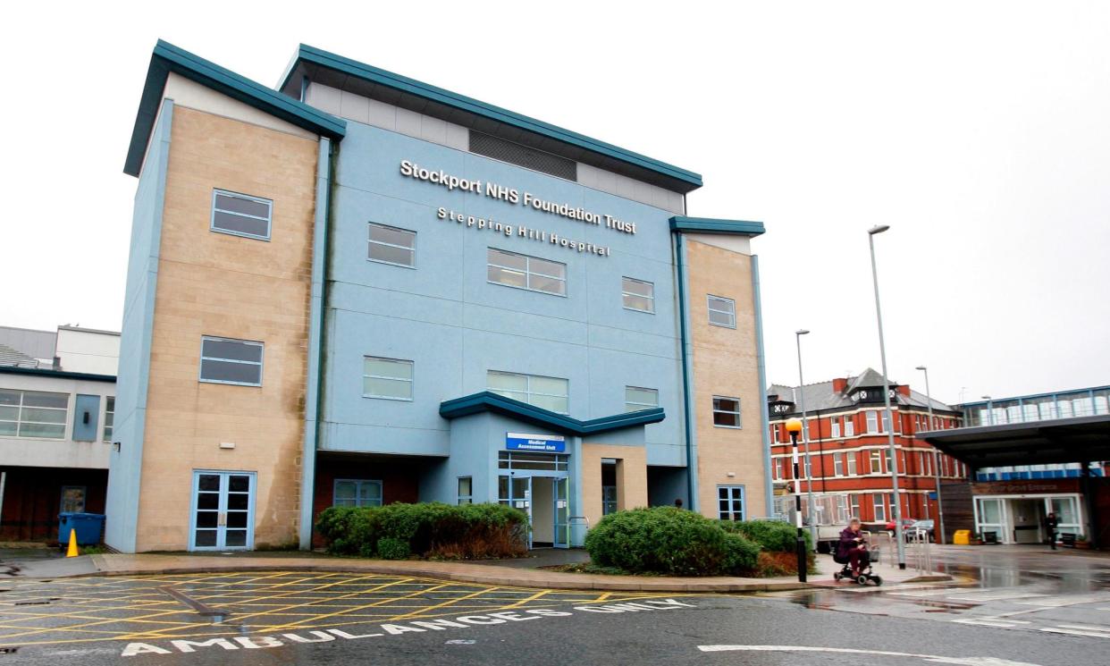 <span>Stepping Hill hospital in Stockport is plagued by leaks and major structural defects. </span><span>Photograph: Manchester Evening News Syndication</span>