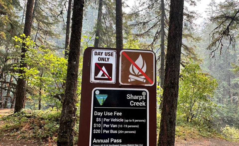 Sharps Creek Day Use Area and Campground before the closure Friday, July 18, 2024.