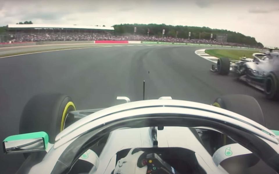 Hamilton (L) vs Bottas (R) in 2019 at the same corner, Copse - Formula 1