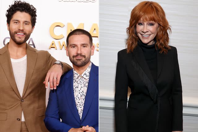 <p>Taylor Hill/WireImage; Kevin Mazur/Getty</p> Dan + Shay and Reba McEntire