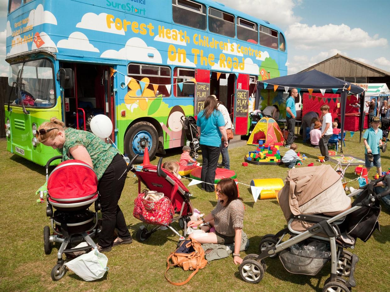 A Sure Start children's centre bus in Newmarket. An Oxford University report said some parts of the service had suffered acutely from cuts or restructuring: Alamy