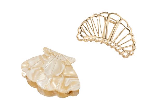 RPZL Ivory Shell Claw Clip; The Hair Edit Gilded Mermaid Shell Claw Clip