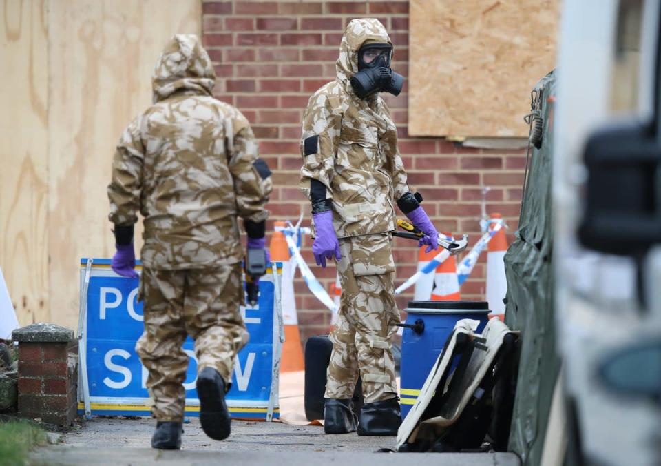 Members of the military at the original incident in Salisbury (Andrew Matthews/PA) (PA Archive)