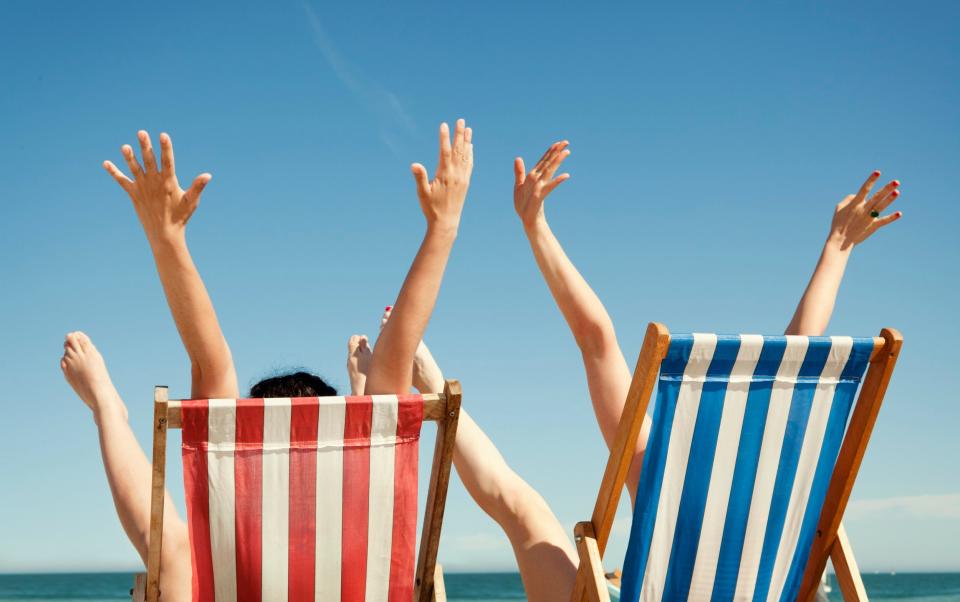 Women on beach holiday