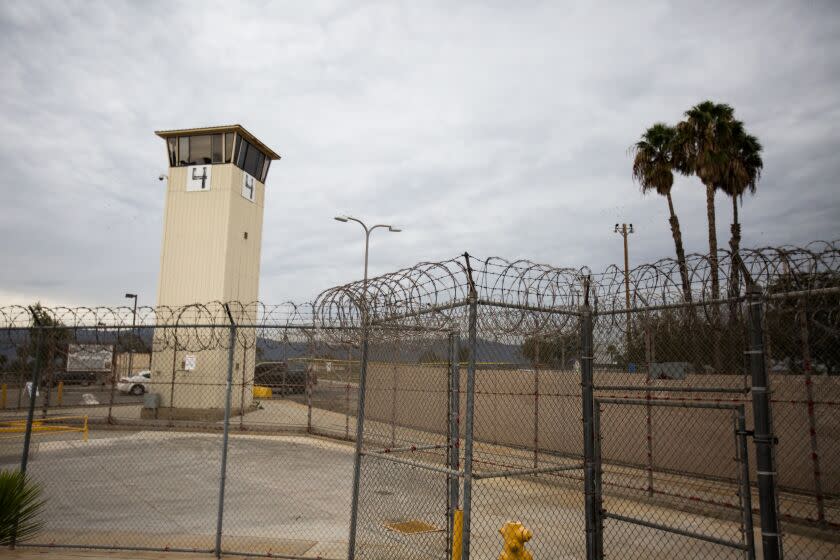 Norco, CA., December 6, 2019: Common, a well-known actor, rapper and activist, host a round table and performs a concert for residents incarcerated at the California Rehabilitation Center on Friday, December 6, 2019. Represent Justice Campaign in conjunction with Common's Imagine Justice Initiative and Anti-Recidivism Coalition came together to organize this event. (Jason Armond / Los Angeles Times)