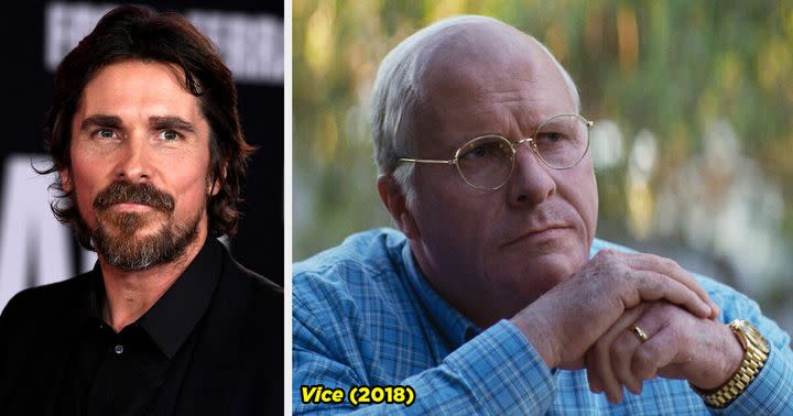 And finally, Christian Bale got a $3,000 neck exercise machine so he could thicken his neck to look like Dick Cheney's for Vice.