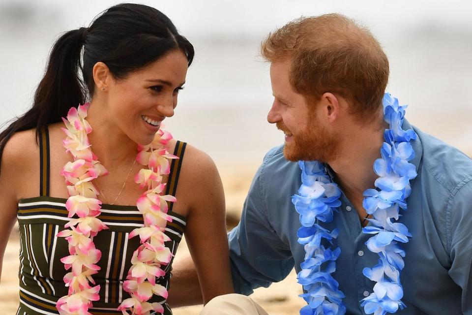 The couple are reported to have visited Sir Elton’s £15 million mansion in Nice with their son Archie (AFP/Getty Images)