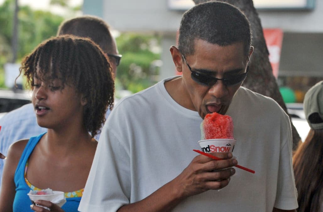 US President Barack Obama has shave ice