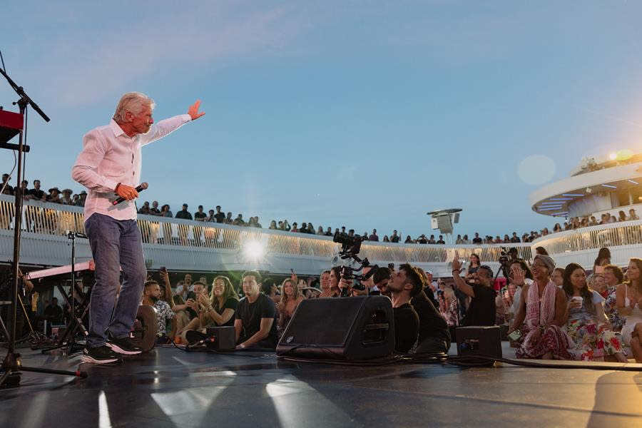 Sir Richard Branson attends Summit at Sea on Virgin Voyages in the Caribbean. (Summit at Sea)