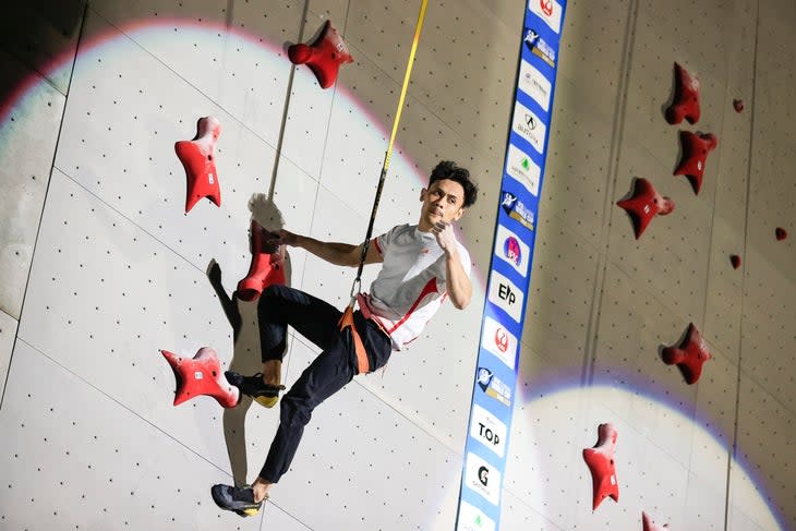 <span>Indonesia's Veddriq Leonardo set the new world record with 4:90. </span>(Photo: Dimitris Tosidis/IFSC)