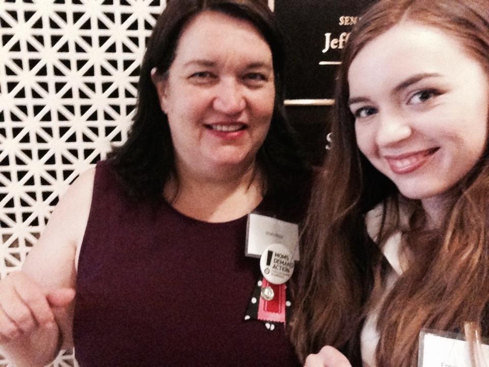 Mary Reed and her daughter, Emma McMahon, at a Moms Demand Action at the Arizona Capitol in May 2014.