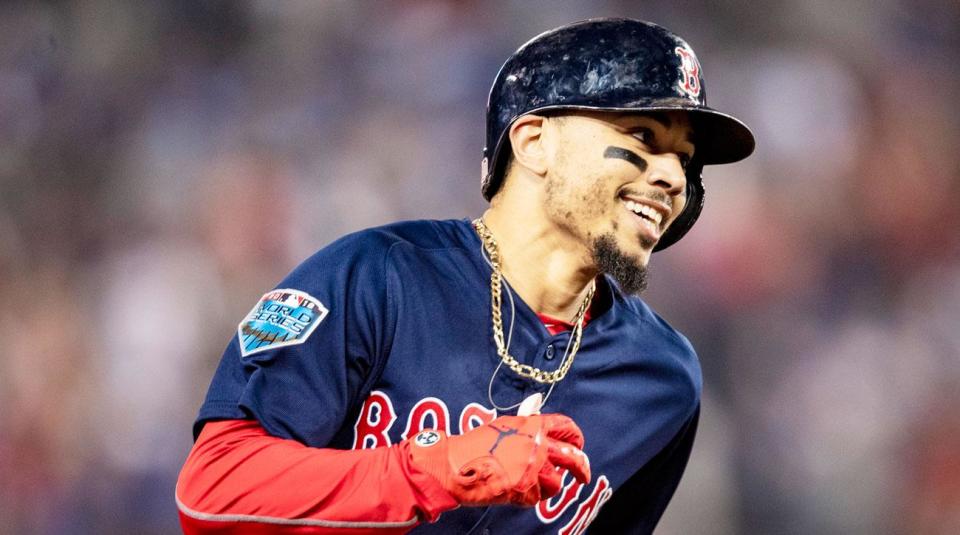 Mookie Betts wins his first AL MVP award, finishing off a season in which he did it all for the Boston Red Sox. (Getty Images)