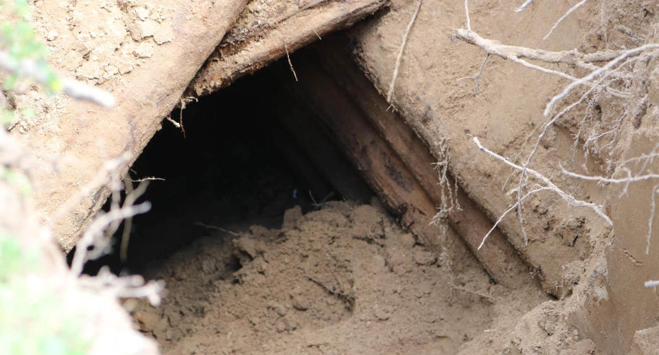 The bunker was found in the backyard in Missouri. Source: Facebook