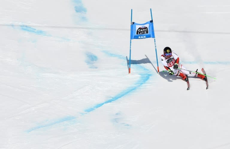 High winds on Sunday deprived Marcel Hirscher of the chance to add to his tally of victories which included Saturday's Giant Slalom finale