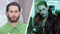 <p>Appearing in the recent ‘Suicide Squad’ movie, Jared Leto’s unconventional Joker proved to be a bit controversial. Covered in tattoos and with gleaming golden gnashers, he’s not exactly the Joker everyone knows and loves. But he proved to be a suitably creepy foil to Margot Robbie’s Harley Quinn. (Credit: Warner Bros, WENN) </p>