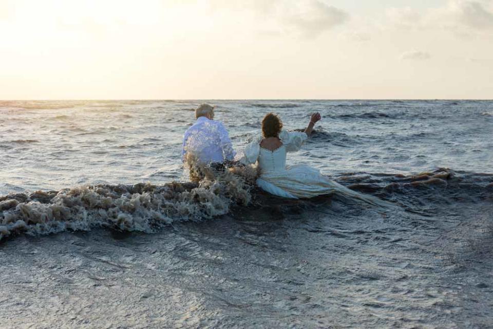 Sarah and Brian in the sea (PA Real Life/Ashley Barnard).