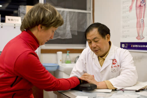 Chinese medicine looks to cure the patient by restoring balance to the body. A Chinese medicine practitioner will take a diagnosis by reading the pulse and observing the tongue. Reading a person’s pulse helps the practitioner understand more about the patient’s qi and whether it is deficient or excessive, congested or stagnant.