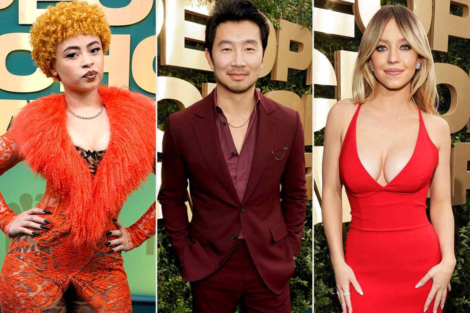 <p>MICHAEL TRAN/AFP via Getty Images; Todd Williamson/NBC via Getty Images; Todd Williamson/NBC via Getty Images</p> Ice Spice, Simu Liu, Sydney Sweeney