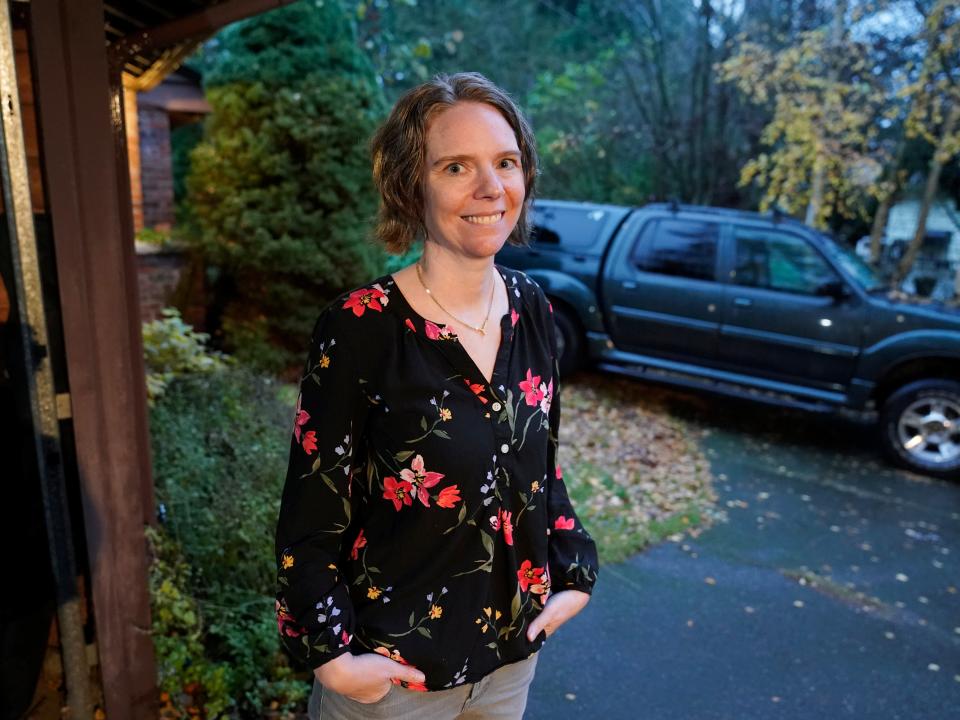 Jennifer Haller, the first person to receive a shot in the initial trial of an experimental Covid-19 vaccine from Moderna Inc (AP)