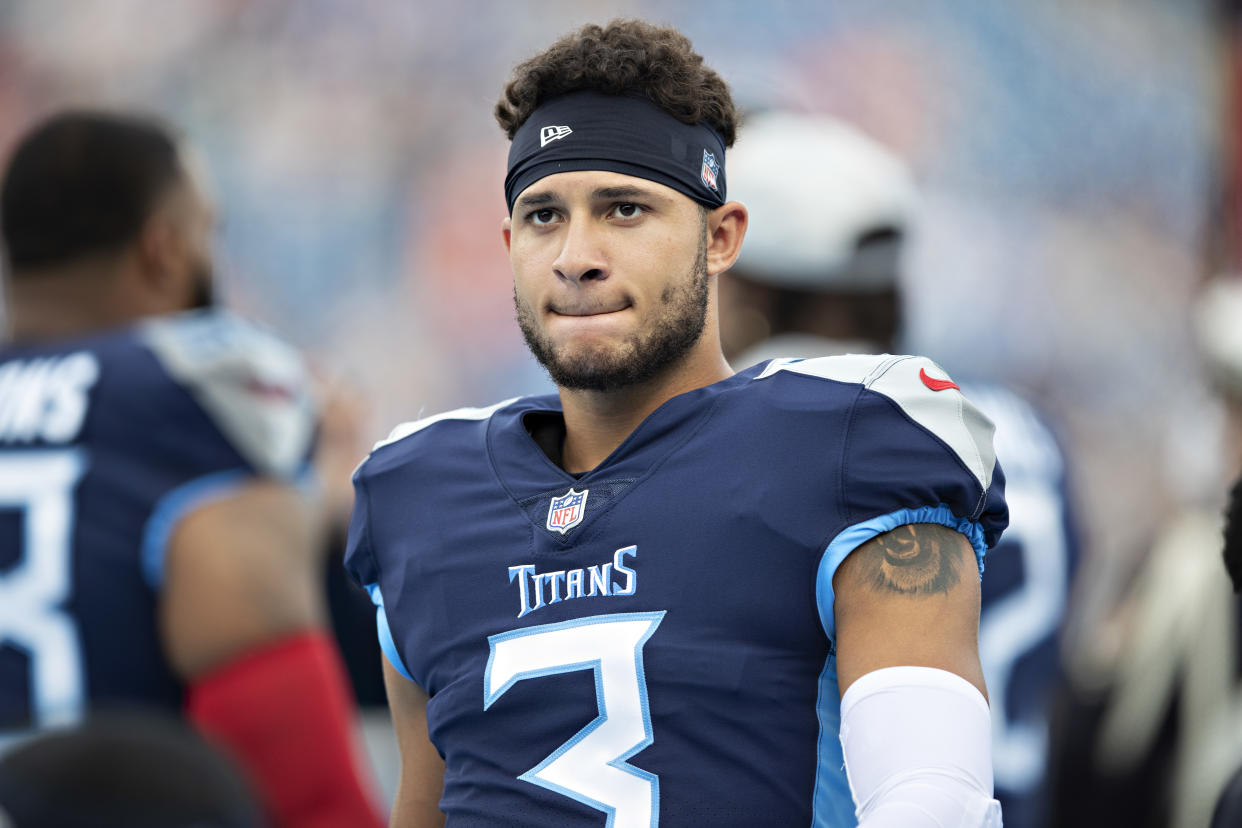 Caleb Farley was a first-round pick in 2021. (Photo by Wesley Hitt/Getty Images)