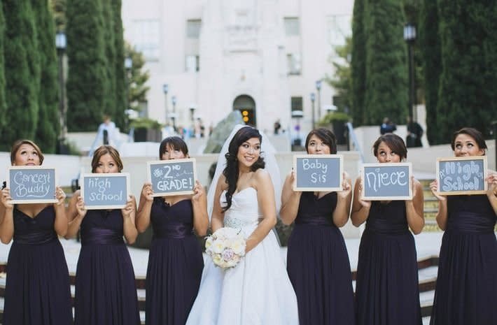 <strong>Tell everyone how you know the bride without saying a word. </strong>