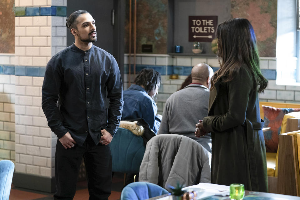 EastEnders,10-01-2023,6626,Ravi Gulati (AARON THIARA);Denise Fox (DIANE PARISH),***EMBARGOED TILL 30TH DECEMBER 2022***, BBC, Jack Barnes/Kieron McCarron